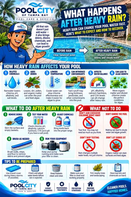 Pool City educational infographic: After Heavy Rain