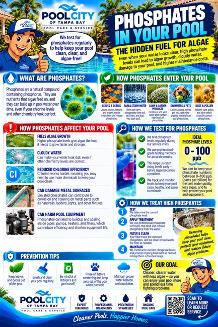 Pool City educational infographic: Phosphates in Your Pool