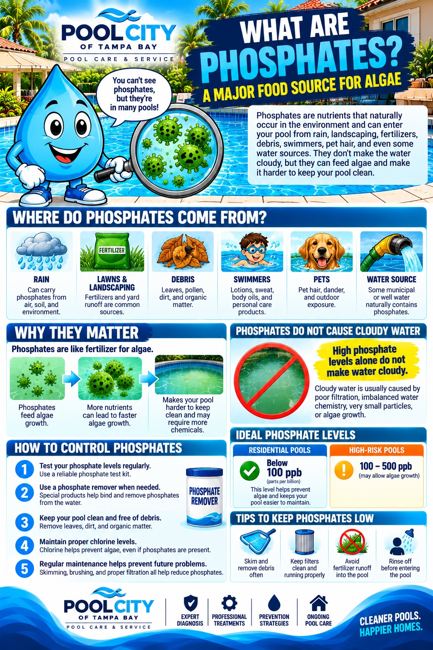 Pool City educational infographic: What Are Phosphates?