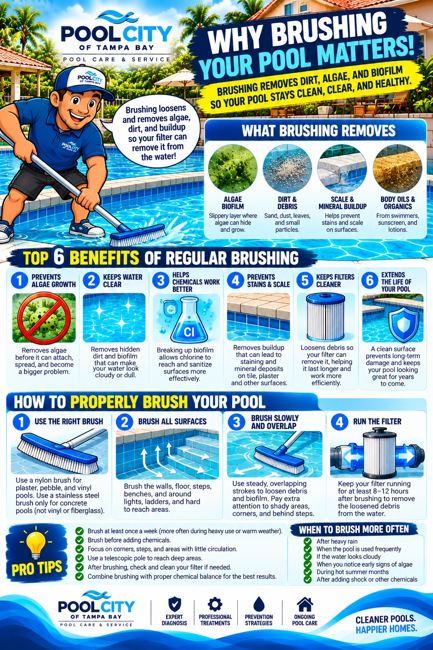 Pool City educational infographic: Why Brushing Matters